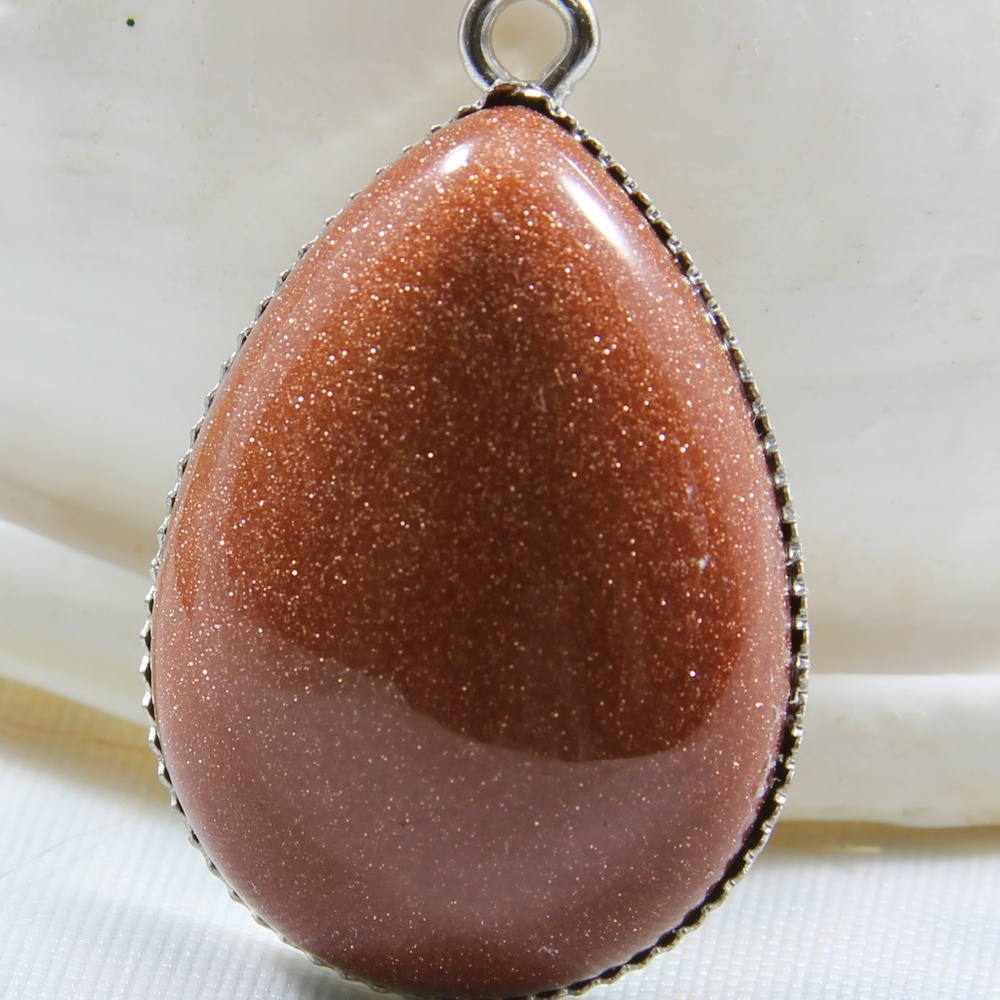 Sand Stone Teardrop Pendant